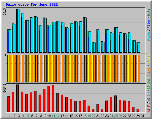 Daily usage for June 2022