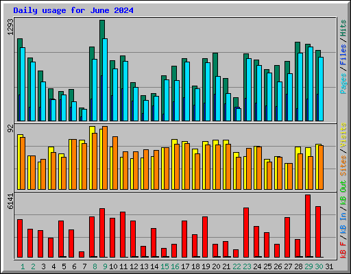 Daily usage for June 2024