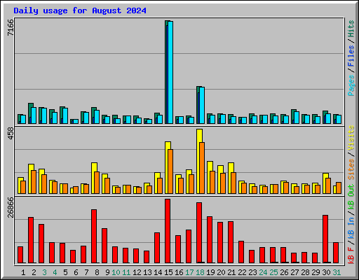 Daily usage for August 2024