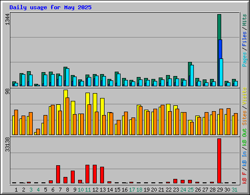 Daily usage for May 2025