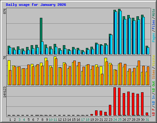 Daily usage for January 2026