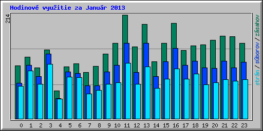 Hodinov� vyu�itie za Janu�r 2013