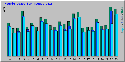 Hourly usage for August 2016