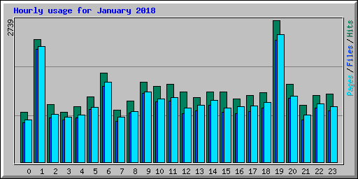 Hourly usage for January 2018