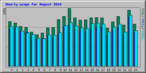 Hourly usage for August 2018