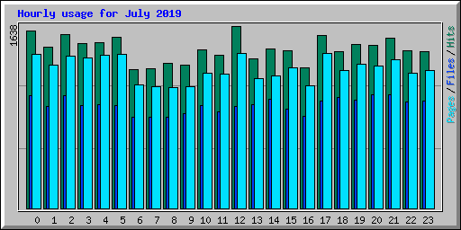 Hourly usage for July 2019