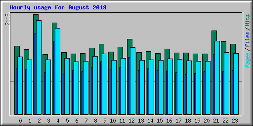 Hourly usage for August 2019