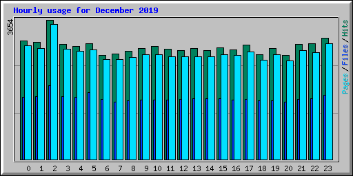 Hourly usage for December 2019