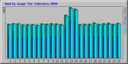 Hourly usage for February 2020