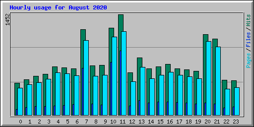 Hourly usage for August 2020