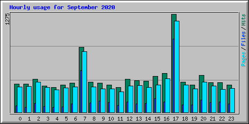Hourly usage for September 2020