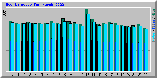 Hourly usage for March 2022