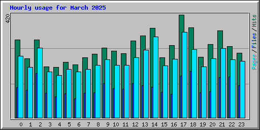 Hourly usage for March 2025