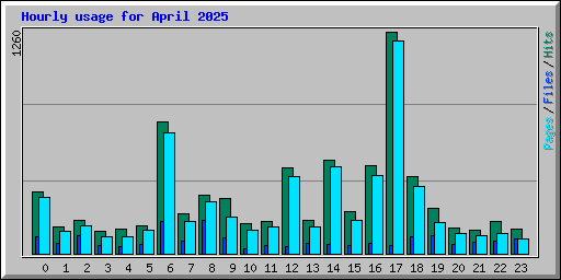 Hourly usage for April 2025