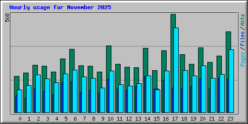 Hourly usage for November 2025